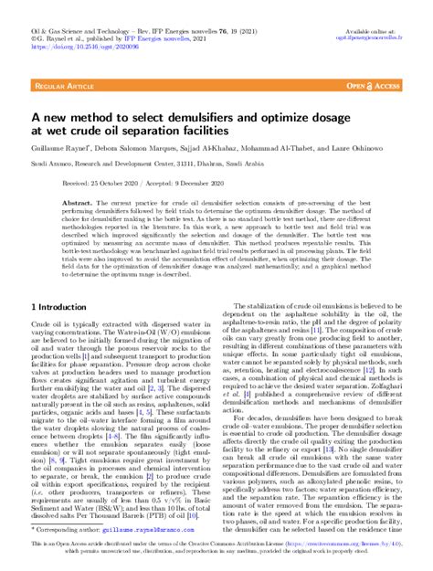 wet bottle test|A new method to select demulsifiers and optimize .